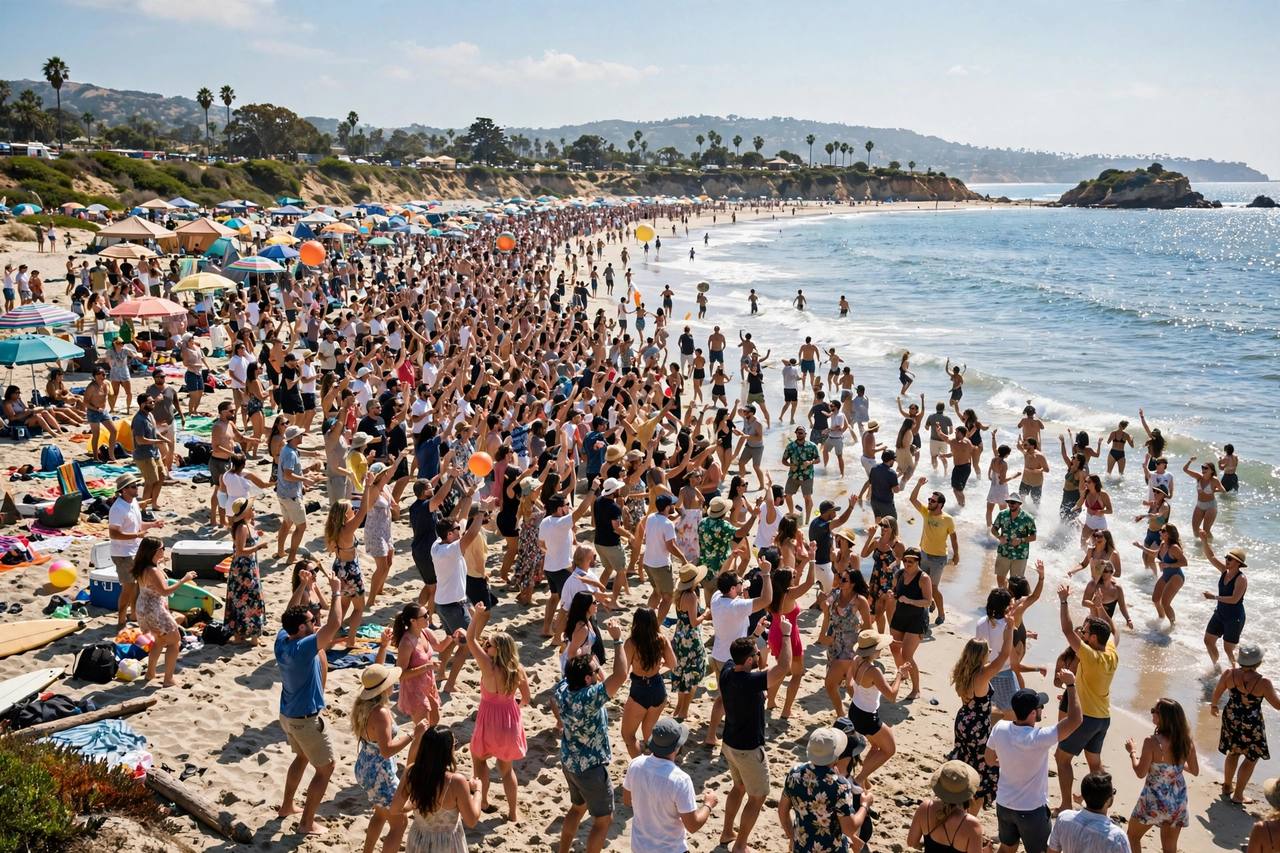 Beach crowd