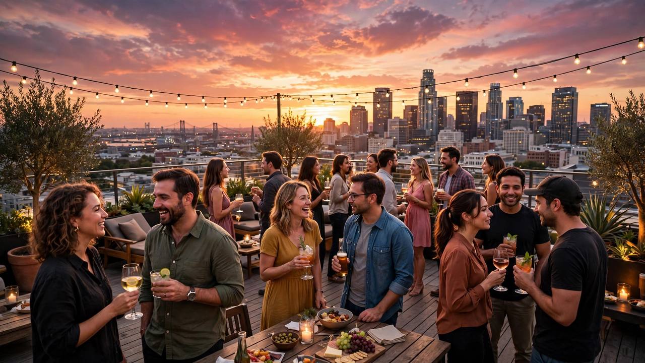 Rooftop Deck at Sunset