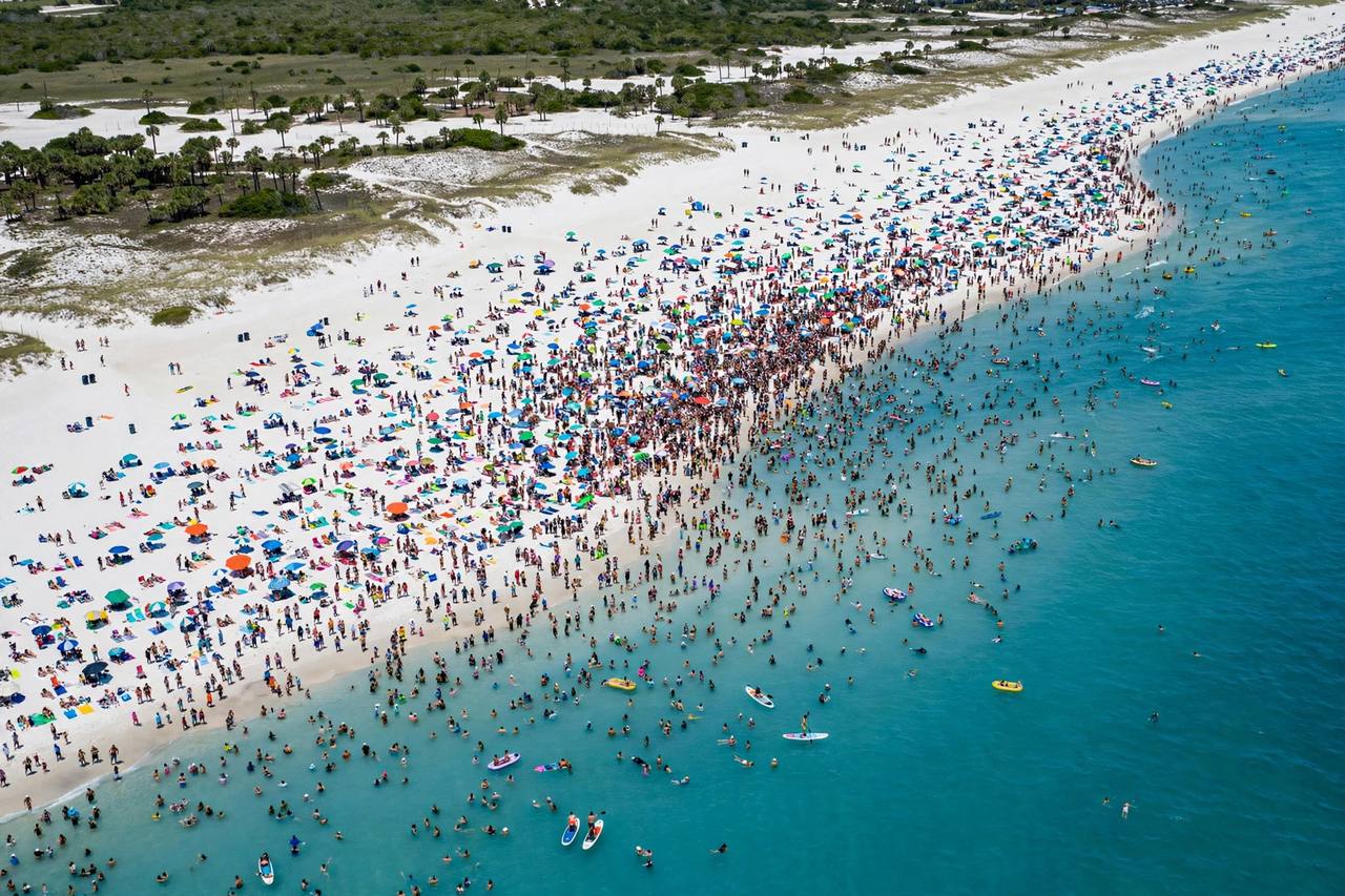 Spring Storm Beach Crowd